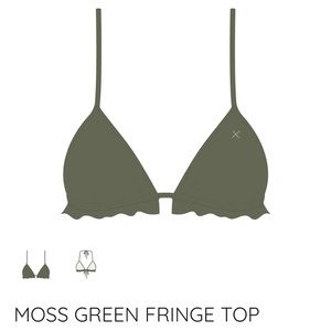 Boutine LA Moss Green Fringe Bikini Top